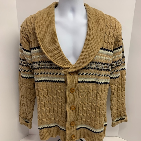 Vintage 70’s Mervyn’s Men’s Collection Cable Knit Sweater Size Medium